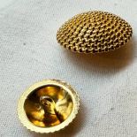 Gold Metal Jewel Button 22mm Meteorite