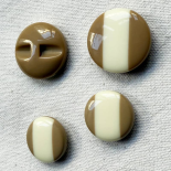 Bicolor Design Button Beige & White Striped 18–23 mm