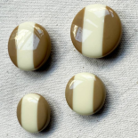 Bouton Design Bicolore Lignes Beige et Blanc 18-23mm