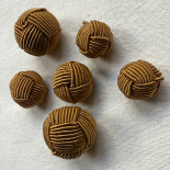 Beau Bouton Boule Passementerie Havane 18-20-23mm