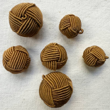 Beau Bouton Boule Passementerie Havane 18-20-23mm