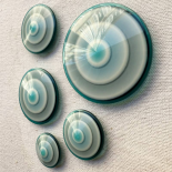 Bouton Design Bleu Blanc Turquoise 23-28-32-44mm