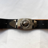 Ceinture Bijou Réversible Noir Cognac Boucle Argent