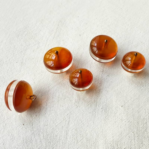 Jewelry Ball Button Translucent Orange 16-20mm