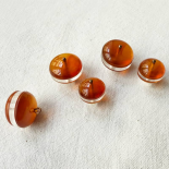 Bouton Bijou Boule Orange Translucide 16-20mm