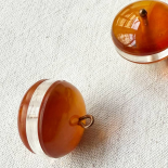 Jewelry Ball Button Translucent Orange 16-20mm