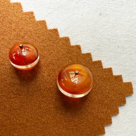 Bouton Bijou Boule Orange Translucide 16-20mm