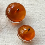 Jewelry Ball Button Translucent Orange 16-20mm