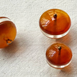 Bouton Bijou Boule Orange Translucide 16-20mm