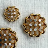 Bouton Bijou Métal Doré Ajouré Régence 12-15-23mm