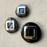 Beautiful Brown Metal Button Original 70s 25-30-35mm