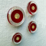 Beautiful Red Circle Design Button 16-20-23-27mm