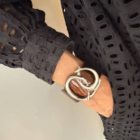 Superbe Bracelet Manchette Femme Noeud Argent