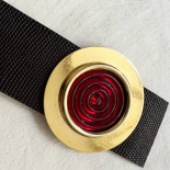 Belle Manchette Bijou Spirale Rubis Doré