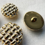Elegant White & Gold Braided Design Button 25-30mm