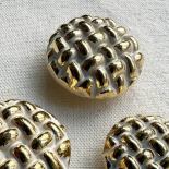 Elegant White & Gold Braided Design Button 25-30mm