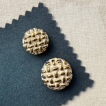 Beau Bouton Design Blanc Or Tressé 25-30mm