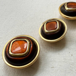 Jewel Button Brown & Ochre Autumn Tones 21-27-30mm
