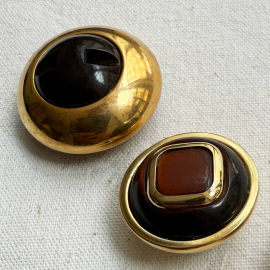 Jewel Button Brown & Ochre Autumn Tones 21-27-30mm
