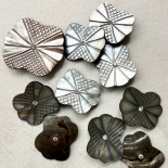 Beautiful Rare Grey MOP Button with Crystals 41-62mm