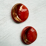 Beau Bouton Bijou Verre Or Rouge Rosé 22-27mm