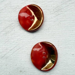 Beau Bouton Bijou Verre Or Rouge Rosé 22-27mm
