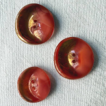 Beautiful Glass Jewel Button Gold & Rosy Red 22-27mm