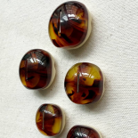 Design Button Brown Tortoiseshell Dome 20-22-27mm