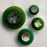 Beau Bouton Bijou Vert et Nacre 22-27-32mm