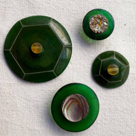 Jewel Button Green and Mother-of-Pearl 22-27-32mm