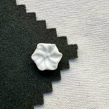 Beautiful Glass Jewel Button White Flower Petal 16mm