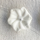 Beautiful Glass Jewel Button White Flower Petal 16mm