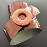 Ceinture Bijou Cuir Marron Chocolat Boucle Volutes