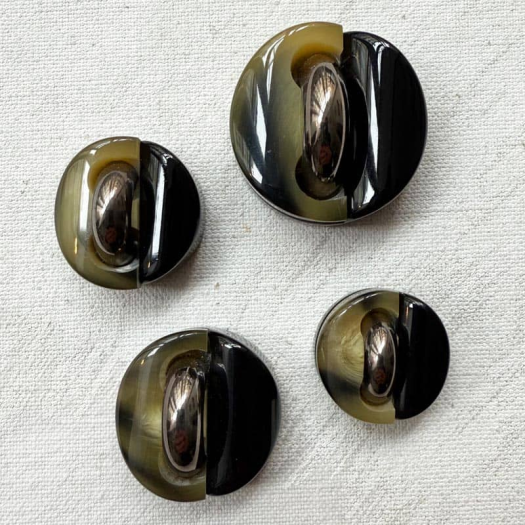 Bouton Design Noir et Corne 20 23 25 30mm Elegance