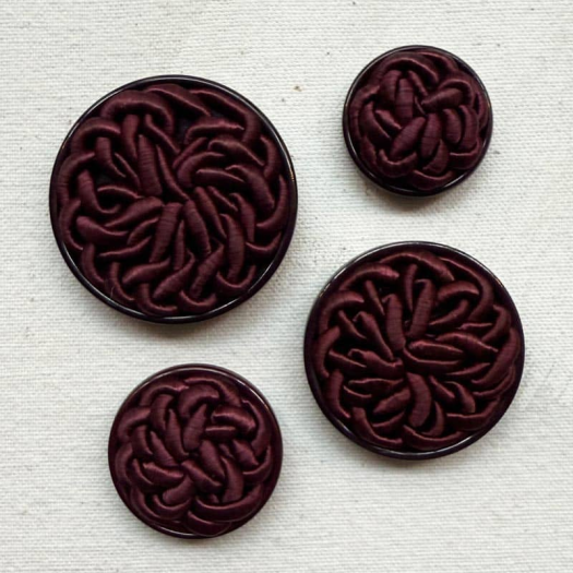 Bouton Bijou Passementerie Violet Prune 25-30-36-40mm