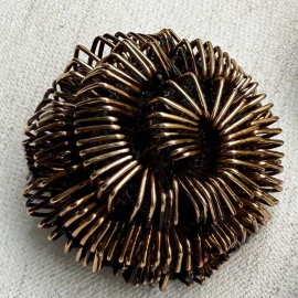 Jewelry Button 70s Golden Sea Urchin 34mm