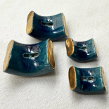 Design Button Cornflower Blue & Gold Ellipse 41mm