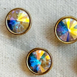 Beautiful Small Blue Glitter Jewel Button 10mm