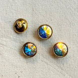 Beautiful Small Blue Glitter Jewel Button 10mm