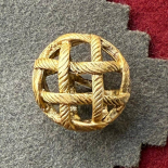 Beau Bouton Bijou Métal Doré Écrin 21mm