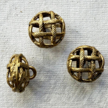 Beautiful Jewel Button Golden Metal Treasure 21mm