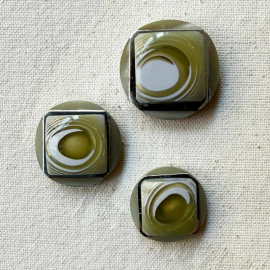 Design Button Verdigris Green Abstract 24mm