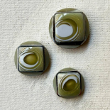 Design Button Verdigris Green Abstract 24mm