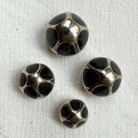 Design Button Grey & Silver 70s Style 16-19-22-24mm