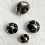 Design Button Grey & Silver 70s Style 16-19-22-24mm