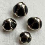 Design Button Grey & Silver 70s Style 16-19-22-24mm