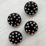 Jewel Button Black with Star Rhinestones 18mm