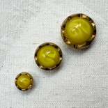 Jewel Button Marbled Yellow and Gold 12-18-22mm