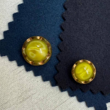 Jewel Button Marbled Yellow and Gold 12-18-22mm