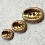 Bouton Design Céramique Beige Or Galet 25-27-35mm